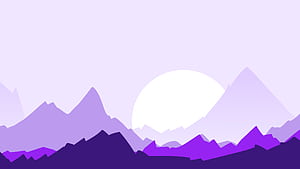 Lilac Mountain Layers At Dawn, mountain, moon, dawn, artist, artwork, art, digital-art, deviantart, HD wallpaper