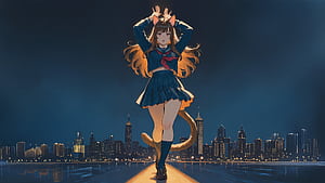 Anime City Girl, anime-girl, girl, city, ai, artist, artwork, art, digital-art, deviantart, HD wallpaper