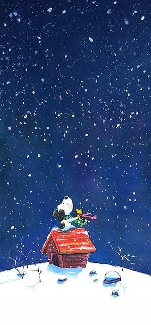 Snoopy Christmas Phone, Snoopy Night, HD phone wallpaper