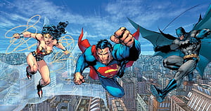 A Superman, Batman & Wonder Woman, DC Trinity, HD wallpaper