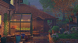 Garden House Lofi Rainy Day Live, HD wallpaper