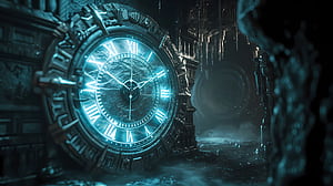 Ancient glowing clockwork, Time, clock, clockwork, HD wallpaper