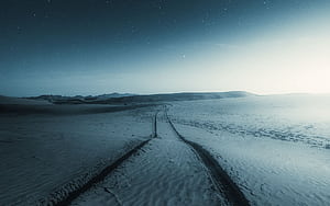 snow, field, trail, night, dark 16:10 background, 1920x1200 Dark, HD wallpaper
