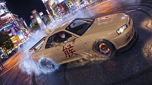 Anime Boy Drifting On Tokyo Streets, anime-boy, drift, car, artist, artwork, art, digital-art, ai, anime, HD wallpaper