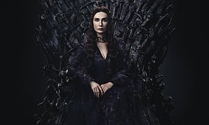 Red Priestess on the Iron Throne, Carice Van Houten, HD wallpaper