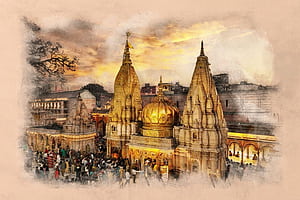 Kashi Vishwanath Temple Mural for Wall®, Baba Vishwanath, HD wallpaper
