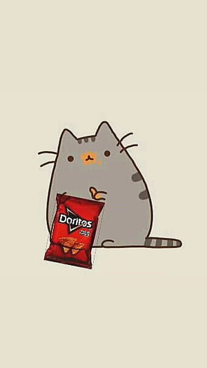Cat Eating Chips Gif, HD phone wallpaper