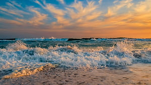 Sunset at the sandy beach, West Coast National Park, Yzerfontein, Western Cape, South Africa. Windows Spotlight, HD wallpaper