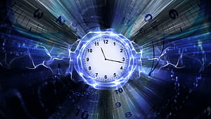 Clock Technology Abstract Background, Time Loop, HD wallpaper