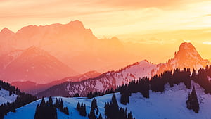 Zugspitze In The Evening Light, evening, mountains, nature, HD wallpaper