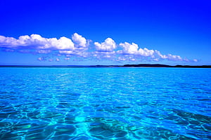 Turquoise Caribbean Horizon: Stunning Ocean Sky, Turquoise Water, HD wallpaper