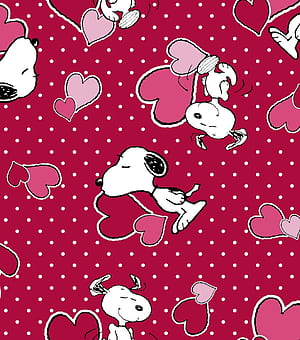 Red Background, Snoopy Pattern, HD phone wallpaper