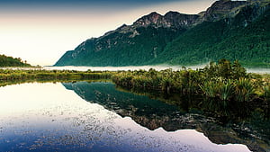 Mirror Lakes , New Zealand, Mirror Reflection, HD wallpaper
