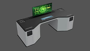 Sci Fi Lab Table 3D Model, HD wallpaper