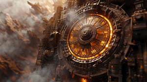 The mega clockwork structure, clock, Time, clockwork, HD wallpaper