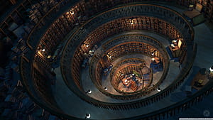 Magic Library, HD wallpaper