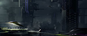 Sci Fi Spaceport, 1920x800, HD wallpaper
