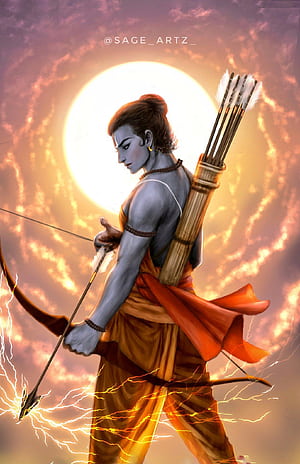 Bhagavad Gita, Lord Rama Animated, HD phone wallpaper