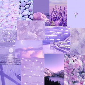 Pastel Purple Collage Light Purple Digital Prints Themed Wall Art Decor, HD phone wallpaper