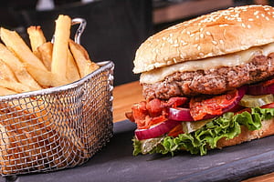 Fries Chips Food, Burger and Chips, HD wallpaper