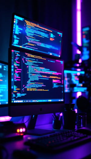 Coder's Neon Night , Coding, Cyberpunk, Programmer Room, HD phone wallpaper