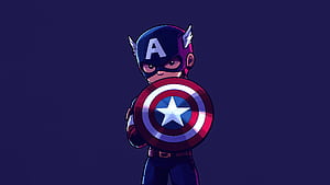 Captain America Anime Pose, captain-america, superheroes, artwork, art, digital-art, deviantart, HD wallpaper