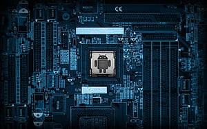Android Logo Embedding On Computer Mainframe, HD wallpaper