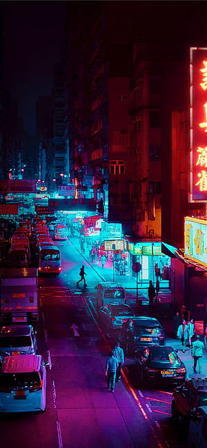 cars on road during night time iPhone, Cars at Night, HD phone wallpaper