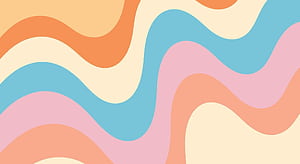 Groovy retro wave background with vibrant pastel colors for a fun 70s aesthetic design, HD wallpaper
