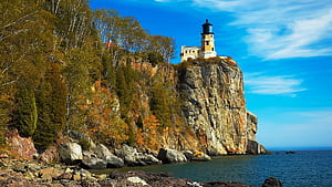 Split Rock Lighthouse on Lake Superior North Shore, Lake County, Minnesota, USA. Windows Spotlight, HD wallpaper