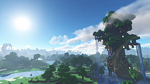 Minecraft Tree, HD wallpaper