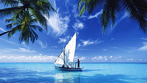 Sailing Indian Ocean Landscape, Indian Beaches, HD wallpaper