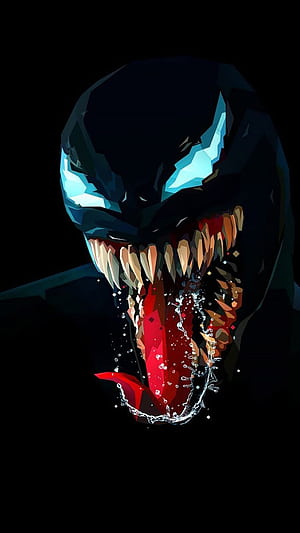 Venom Artwork Minimal Dark Background Ultra Mobile for iPhone & Android, Venom Body, HD phone wallpaper