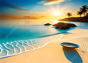 Sea Shore Summer Background Ai, Beach, Summer, Sunset Background And for, Beach Holiday, HD wallpaper