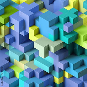 3D render, abstract geometric, Constructor, HD phone wallpaper