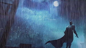 Batman In Heavy Rain for 8 Hours Gotham City. Fall Asleep Instantly, HD wallpaper