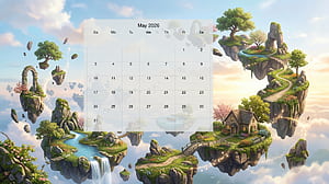 May 2026 : Floating IslesK Ultra May 2026 Calendar. May 2026 Sky Isles, HD wallpaper