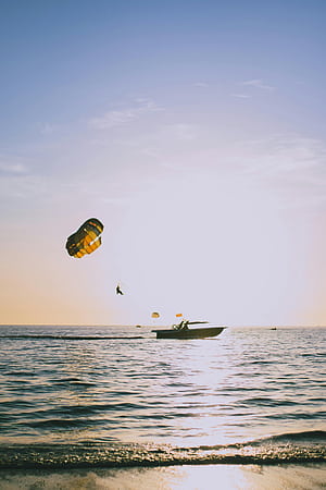 parachute during parasailing, HD phone wallpaper