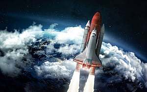 Rocket, Rocket In Space, HD wallpaper