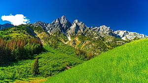 mountains, rocks, relief, grass, slopes, landscape full , tv, f, background, HD wallpaper