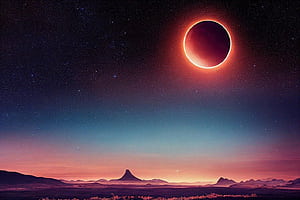 Lunar Eclipse Moon Desert, The Eclipse, HD wallpaper