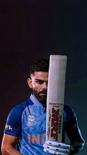 Best Virat Kohli, Holding Bat, sports, cricketer, phone, Virat Kohli T20 World Cup, HD phone wallpaper
