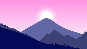 Mountains Raise, mountains, sunset, sun, artist, artwork, art, digital-art, deviantart, HD wallpaper