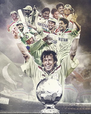 years ago today in captained by Imran Khan, Pakistan were crowned World Cup champions for the first time after beating England by 22 runs in the final in Melbourne, HD phone wallpaper