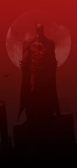 Batman Dark Knight Red DC iPhone, Batman In Red, HD phone wallpaper