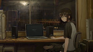 Anime Programmer, Programmer Room, HD wallpaper