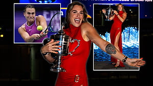 New US Open champ Aryna Sabalenka stuns in bold red dress and shows off amazing tattoo after win over Jessica Pegula, HD wallpaper