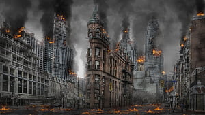 Royalty : Burning Buildings During Daytime, HD wallpaper