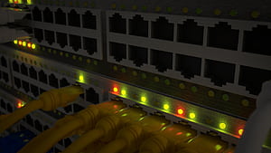 Network switch 3D model, HD wallpaper