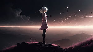 Finding Hope, alone, anime-girl, anime, artist, artwork, digital-art, deviantart, HD wallpaper
